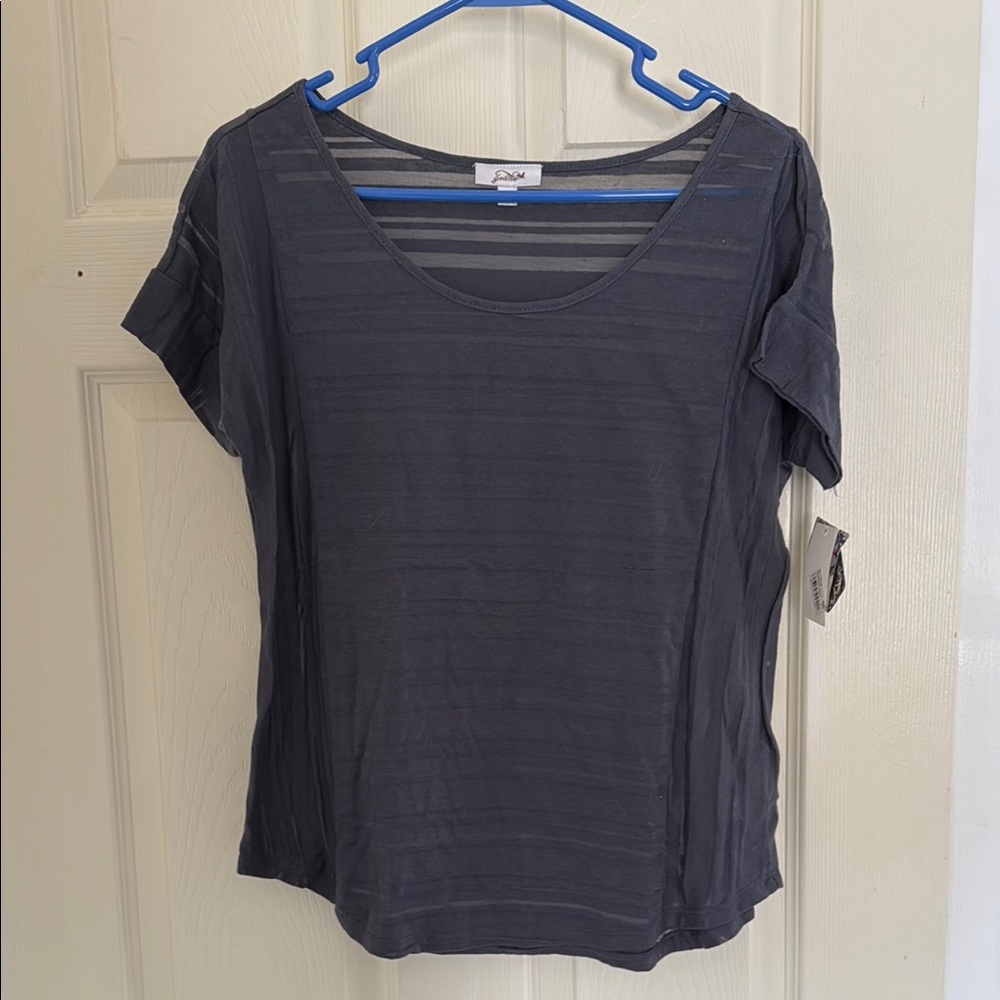 Gray Short Sleeve Top
